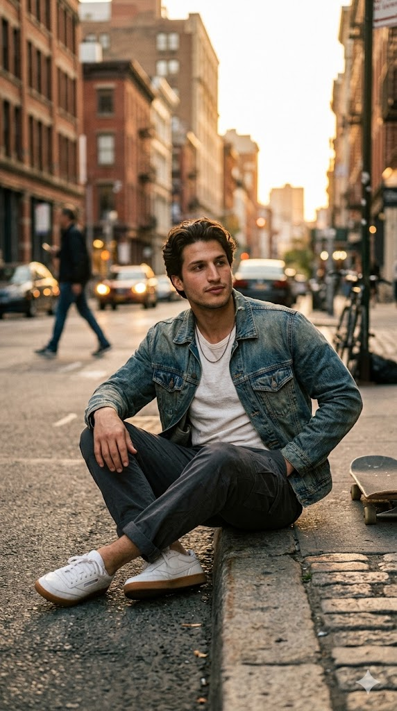 AI vintage sokak erkek portre