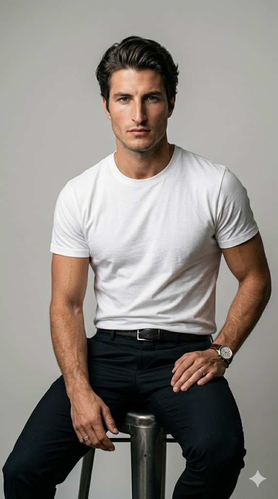 AI minimal stüdyo erkek portre