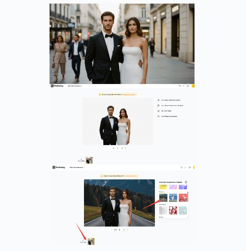 pixpretty düğün fotoğrafının arka planını değiştirme