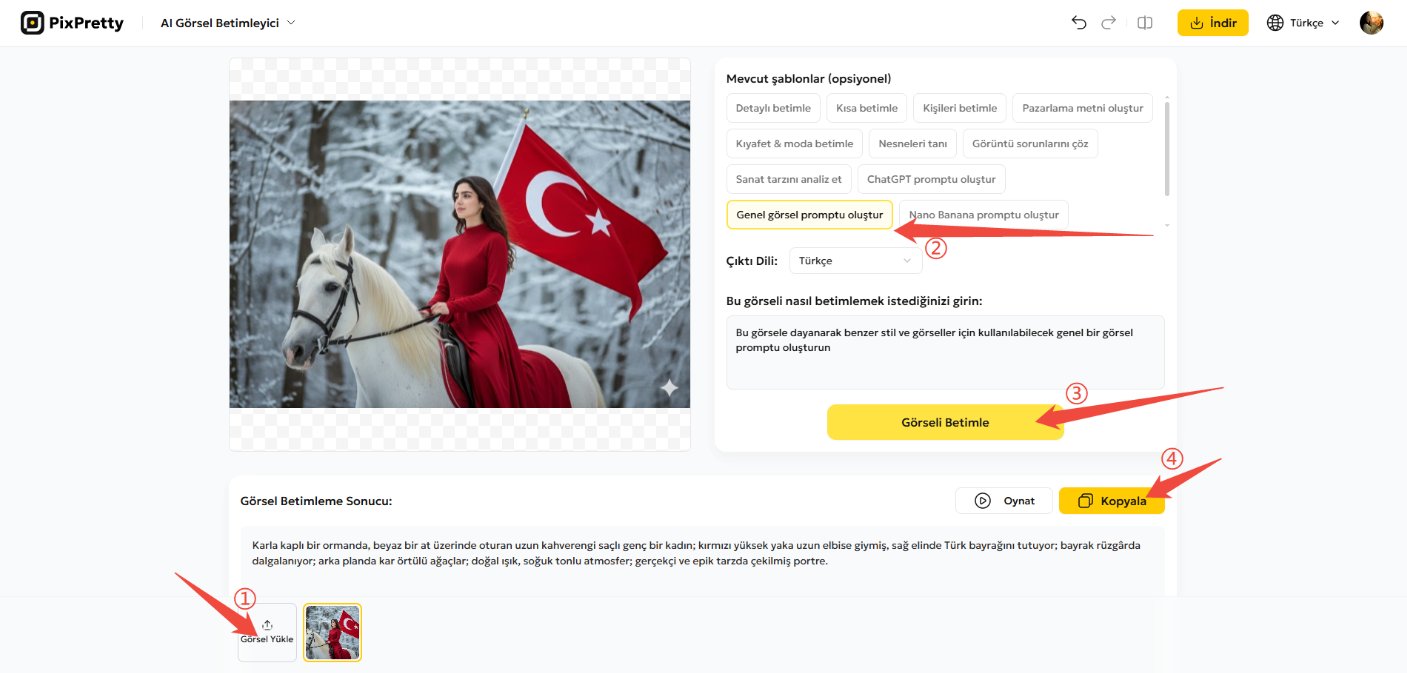 pixpretty gemini türk bayrağı fotoğraf promptunu oluşturma