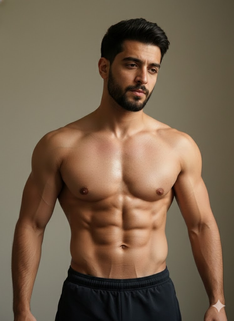 Gemini karın kası fotoğraf yapma promptları doğal düşük vücut yağı ve kas tanımı