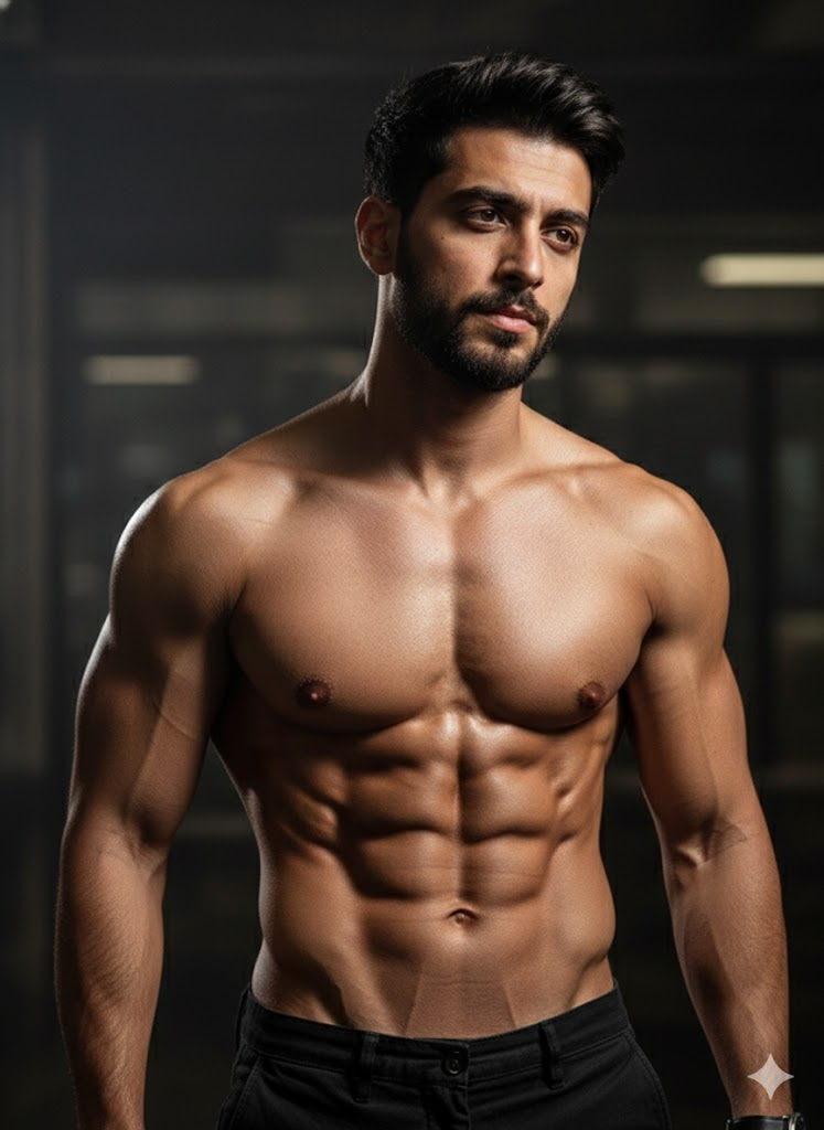 Gemini karın kası fotoğraf yapma promptları sinematik dramatik kas tanımı