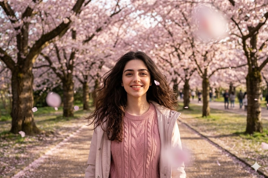 AI sakura park fotoğraf prompt