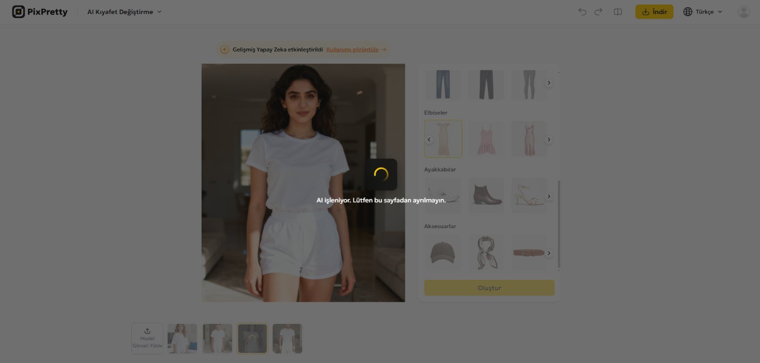 pixpretty ai kıyafet değiştirme