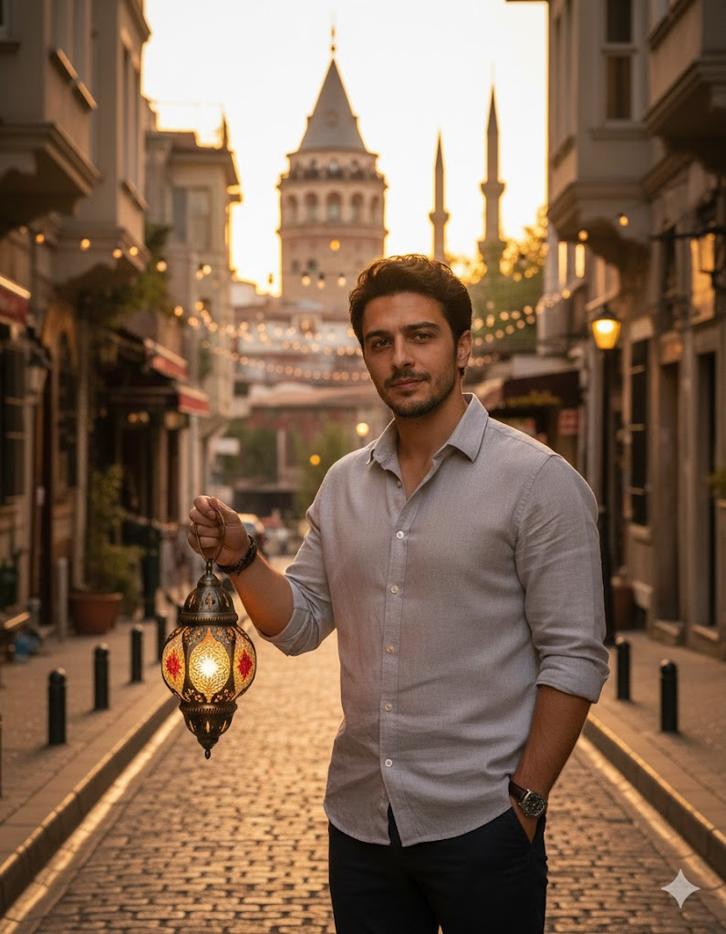 أوامر إنشاء صور رمضان في Gemini - غروب الشمس وبرج غلطة