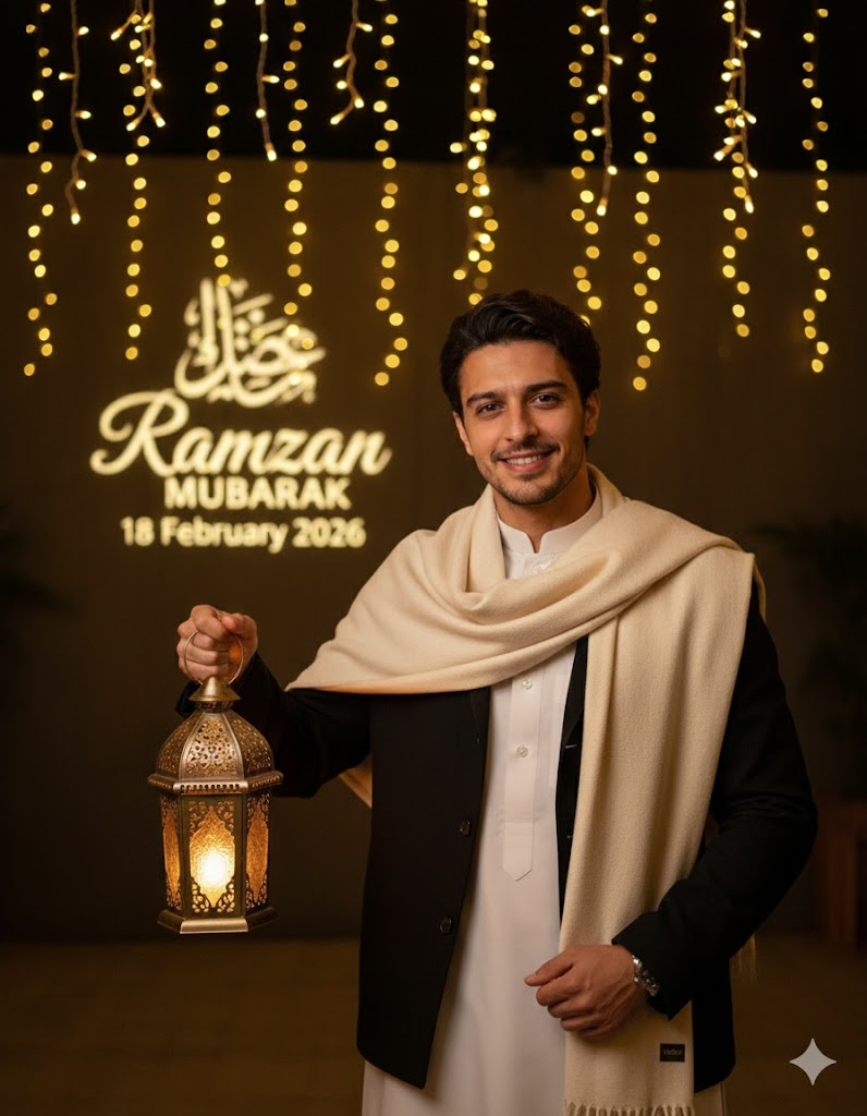 أوامر إنشاء صور رمضان في Gemini - صورة شخصية بتثبيت الوجه باستخدام صورة مرجعية