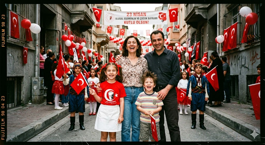 23 Nisan kutlamasında aile ve çocuklar