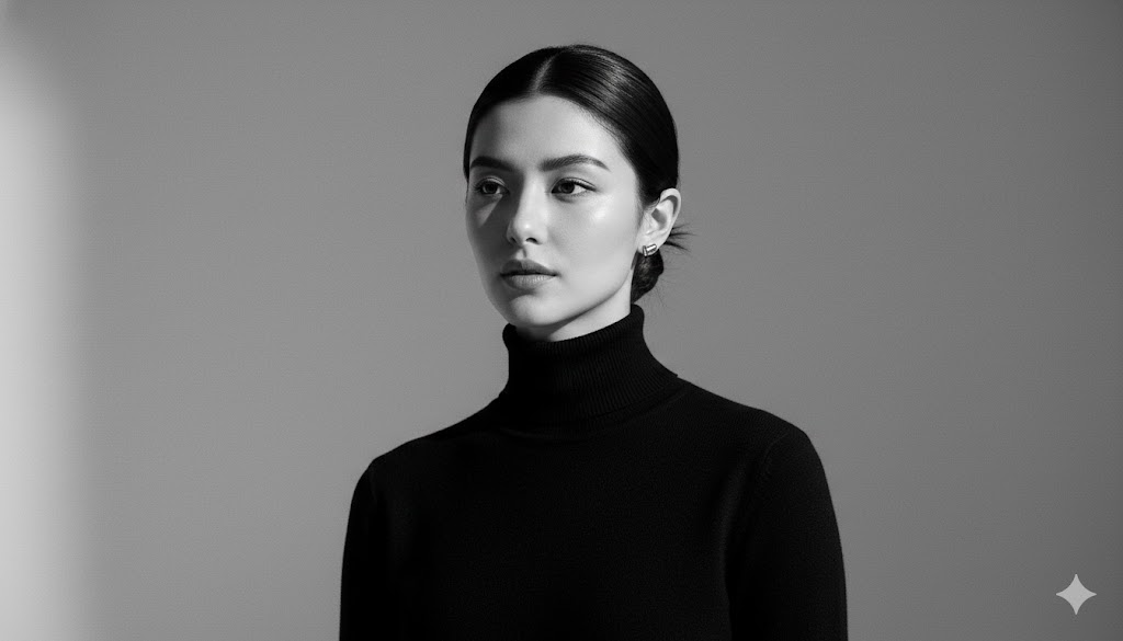 Gemini Siyah Beyaz Fotoğraf Yapma Prompt Örnkeleri Kadın Stüdyo