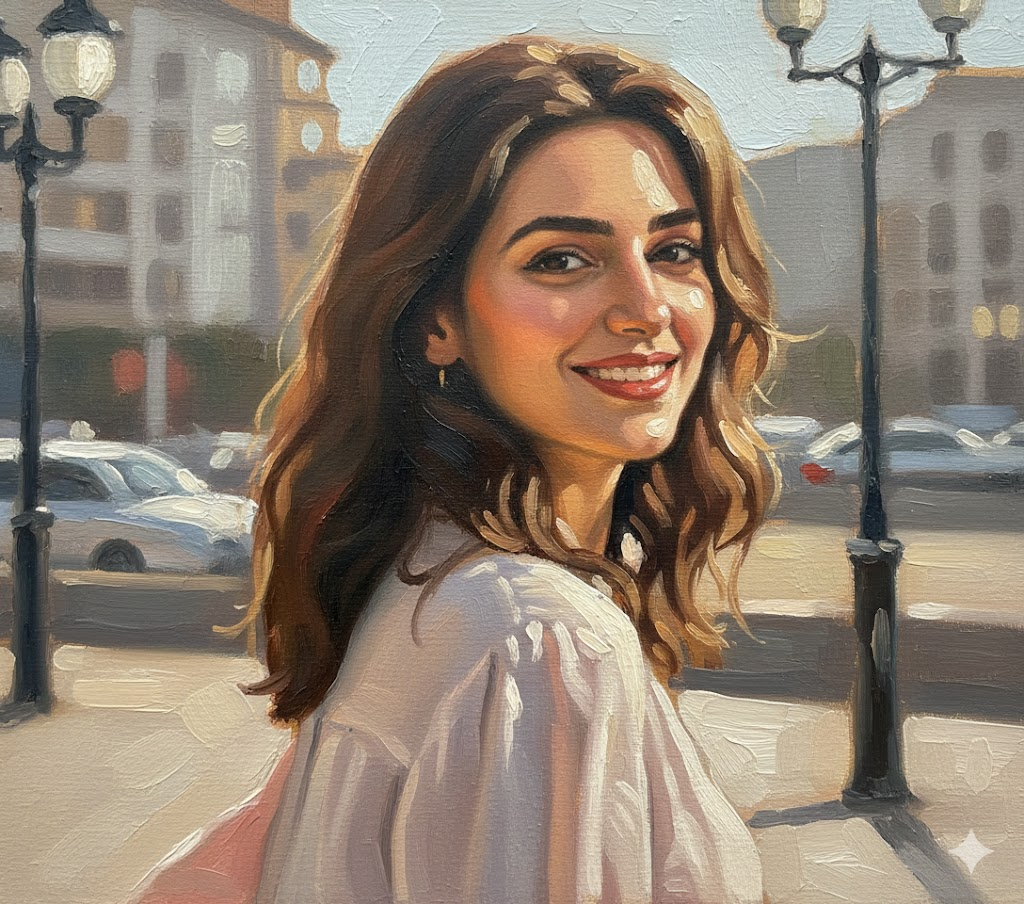 Modern izlenimci yağlı boya portre örneği