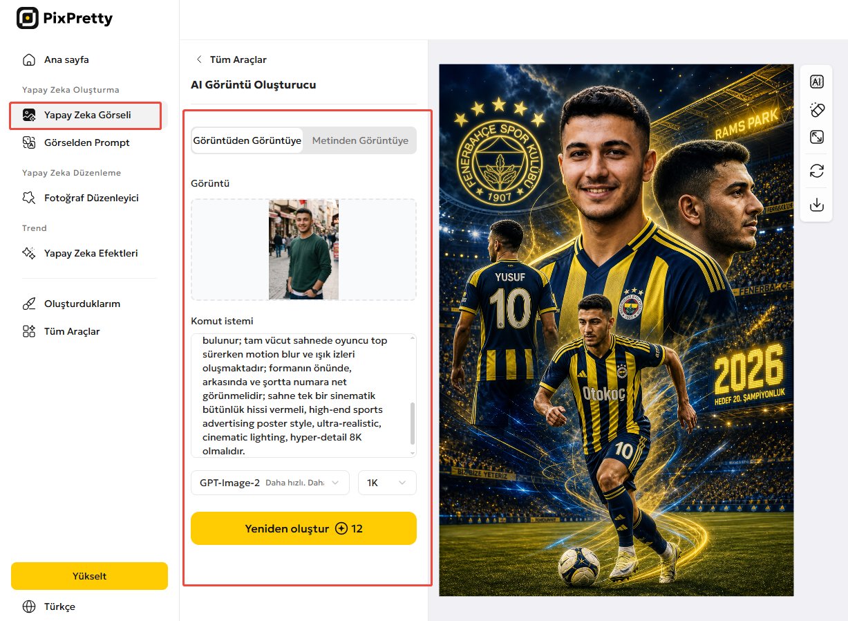 pixpretty ile Fenerbahçe Fotoğrafı Oluşturma