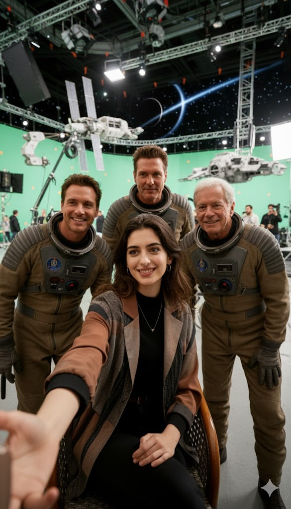 gemini ile ünlülerle film setinde selfie çekmek