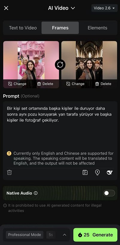 AI Video Aracı ile Geçiş Videosu Hazırlayın