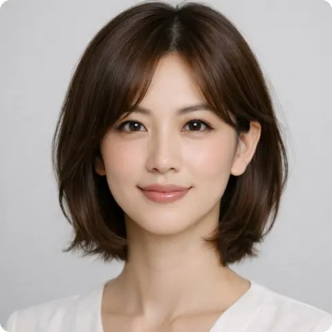 長形臉女生下巴層次鮑伯Gemini髮型測試線上模擬