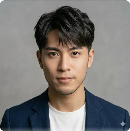 心形臉男生紋理中長髮Gemini換髮型AI模擬預覽