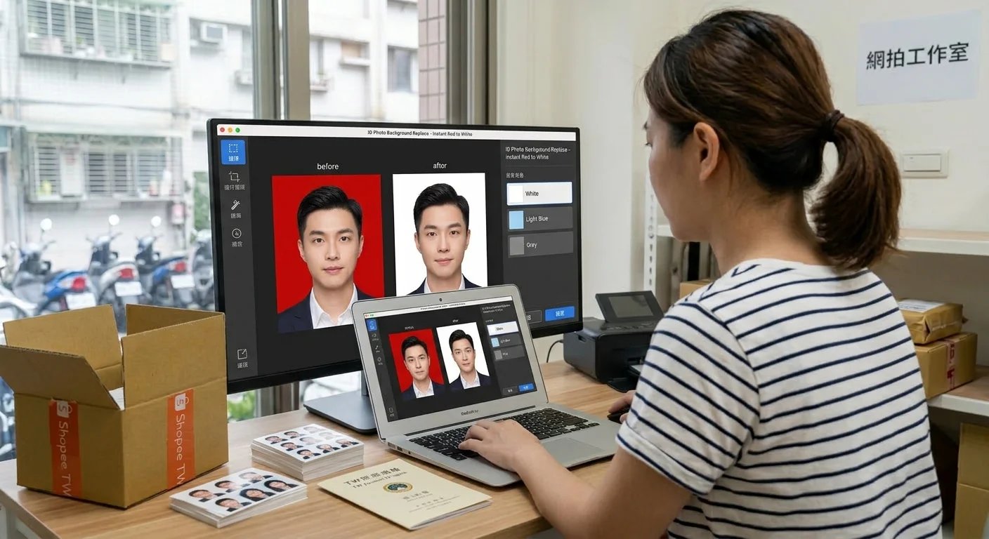 證件照背景替換 - 護照照片背景變白或藍色