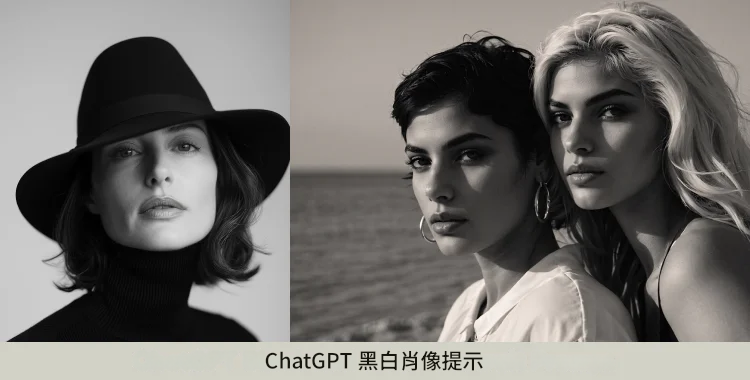 chatgpt 黑白肖像提示詞
