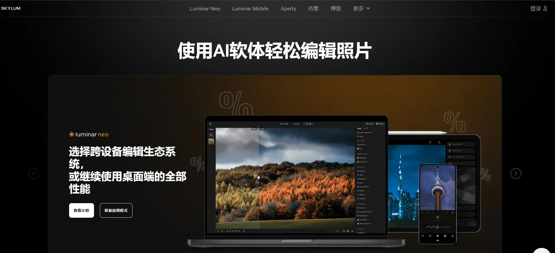Luminar Neo AI 編輯工具效果不一