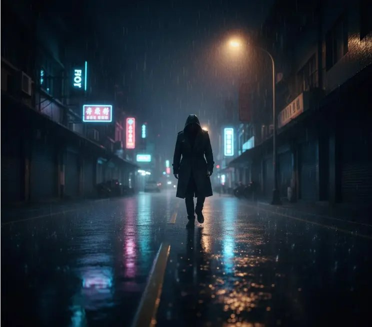 Grok 驚悚黑色電影城市場景