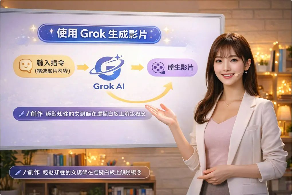 Grok AI 虛擬主播影片指令