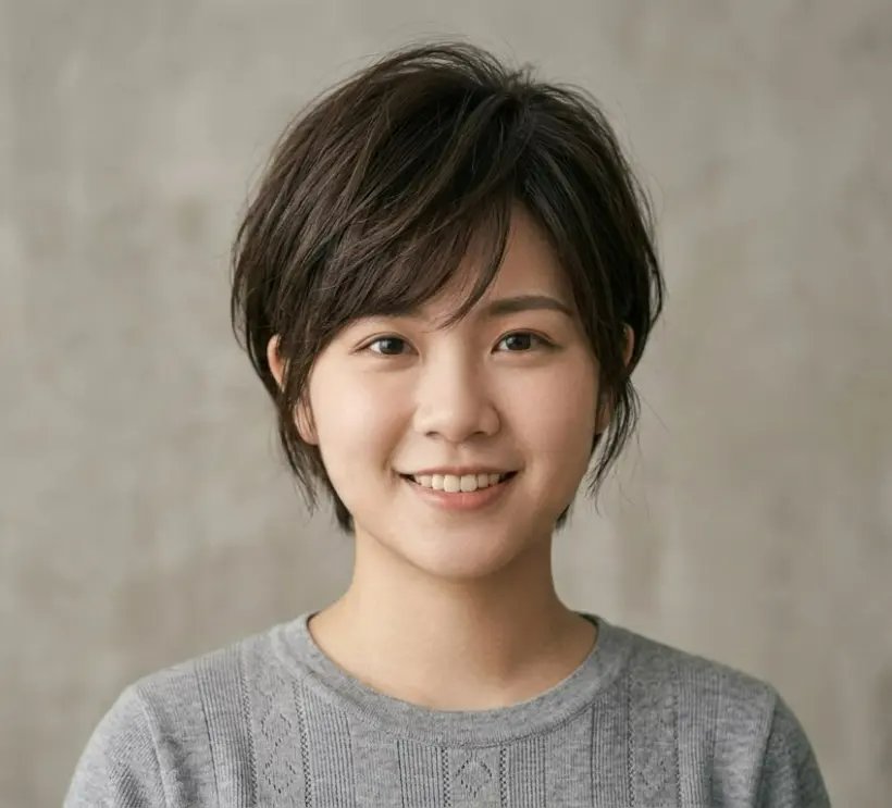 圓形臉女生想看自己短髮的樣子—紋理短髮Gemini指令預覽
