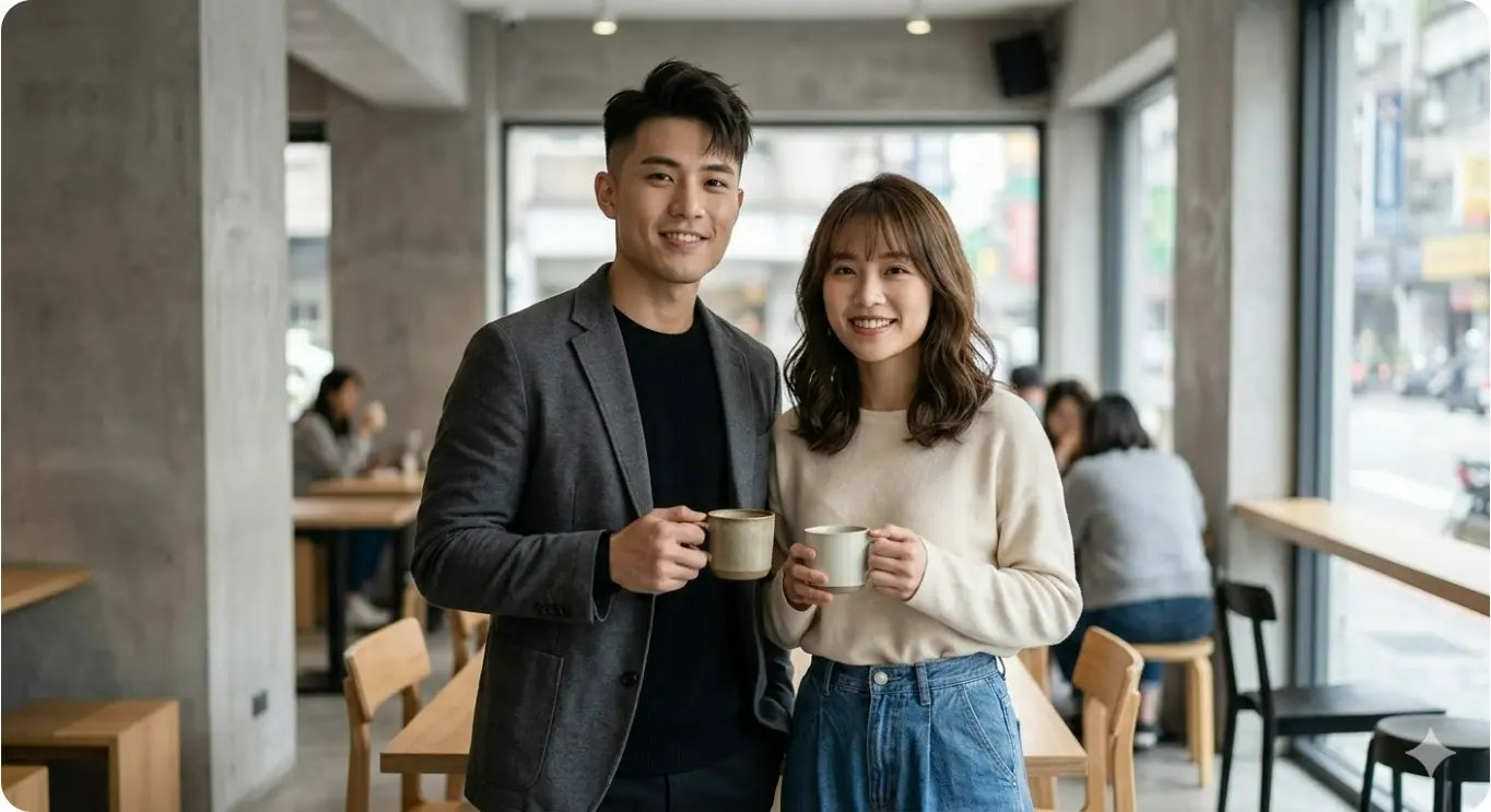 方形臉男生與方形臉女生適合髮型Gemini AI模擬示範