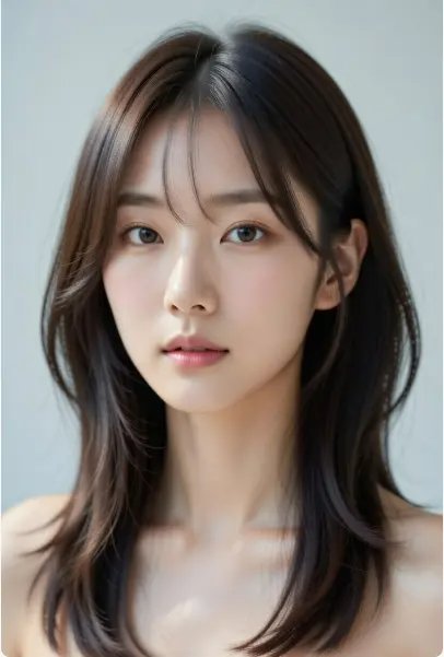 方形臉女生長層次搭配空氣瀏海Gemini髮型指令預覽