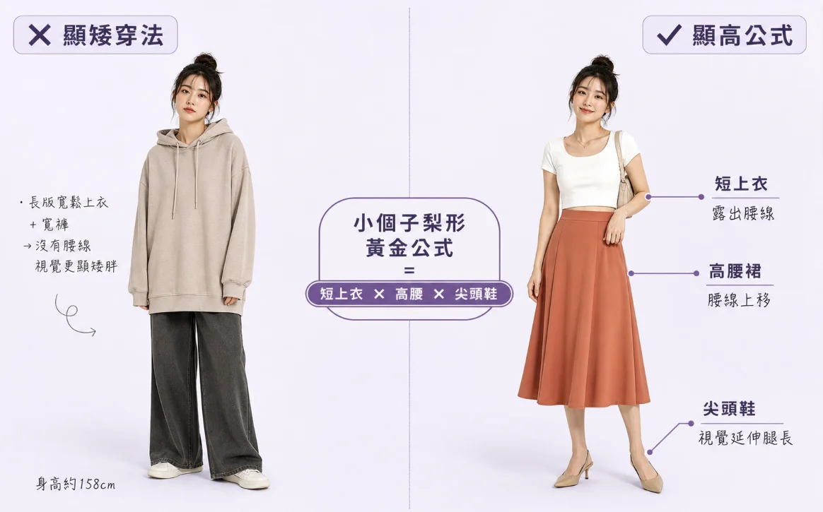 小個子梨形身材穿搭黃金公式