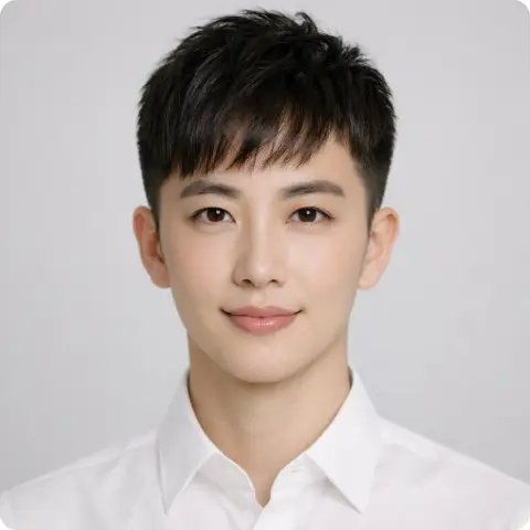 三角形臉男生法式鍋蓋頭Gemini換髮型AI模擬效果圖