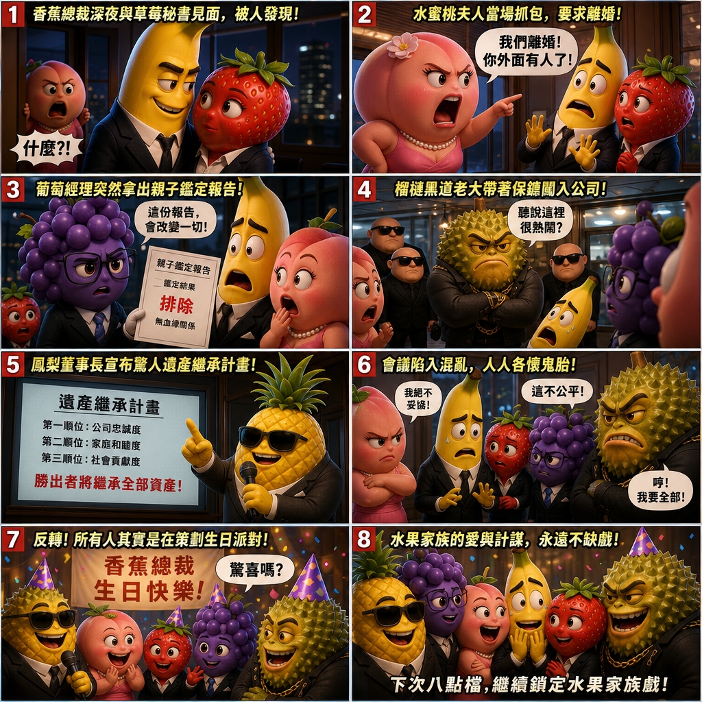 AI 水果短劇漫畫