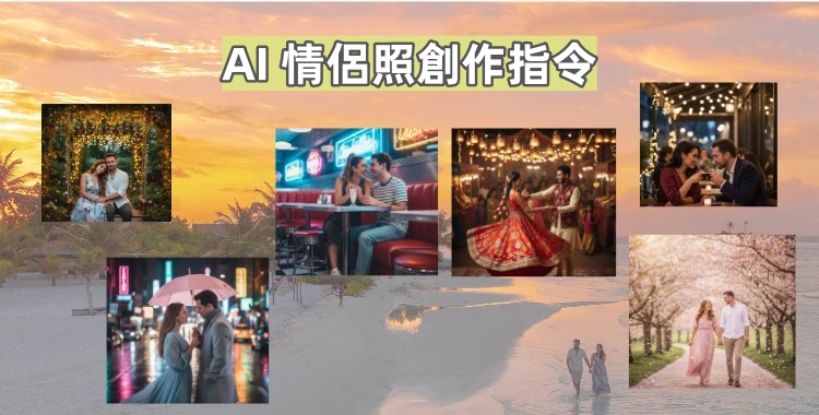AI 情侶照創作指令範例圖