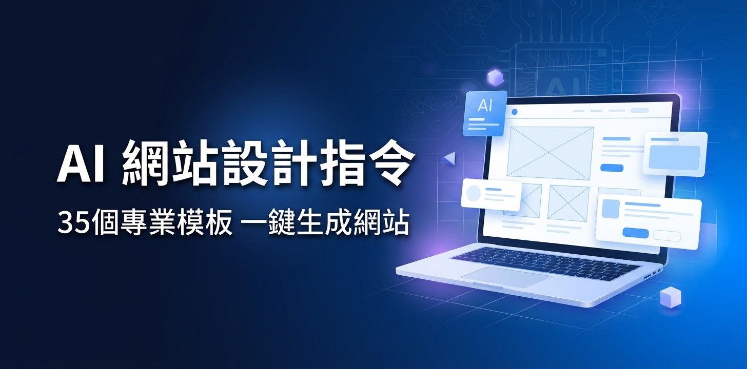 AI 網站設計指令範例，展示如何用 AI 一鍵生成網頁設計