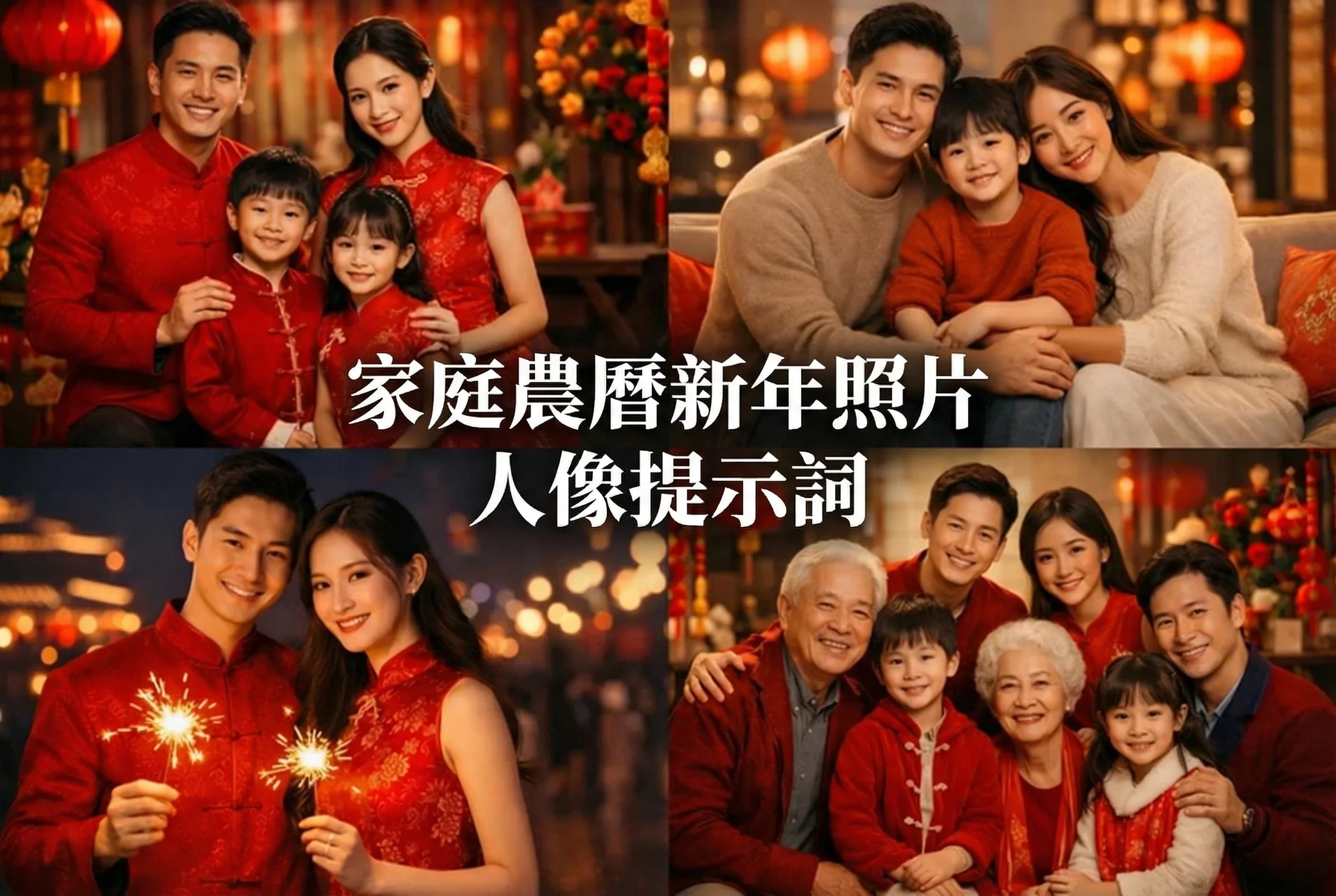家庭農曆新年照片提示詞