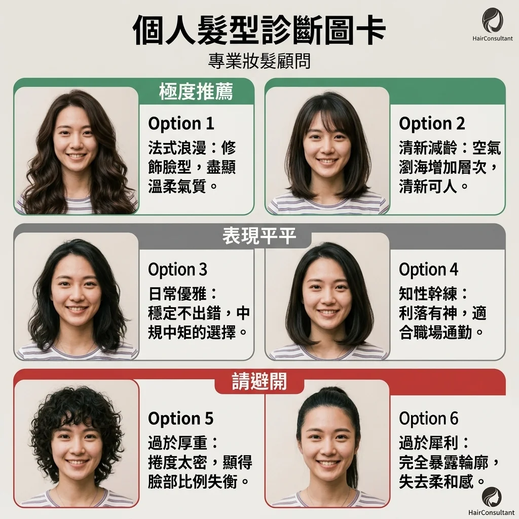 女生版 Gemini 髮型分析指令 個人髮型分析圖卡