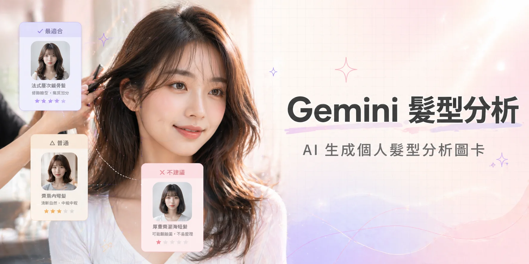 Gemini 髮型分析 生成個人髮型分析圖卡