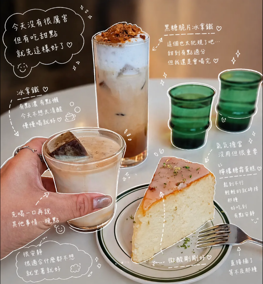 ChatGPT 手繪風註解圖 飲料咖啡廳場景