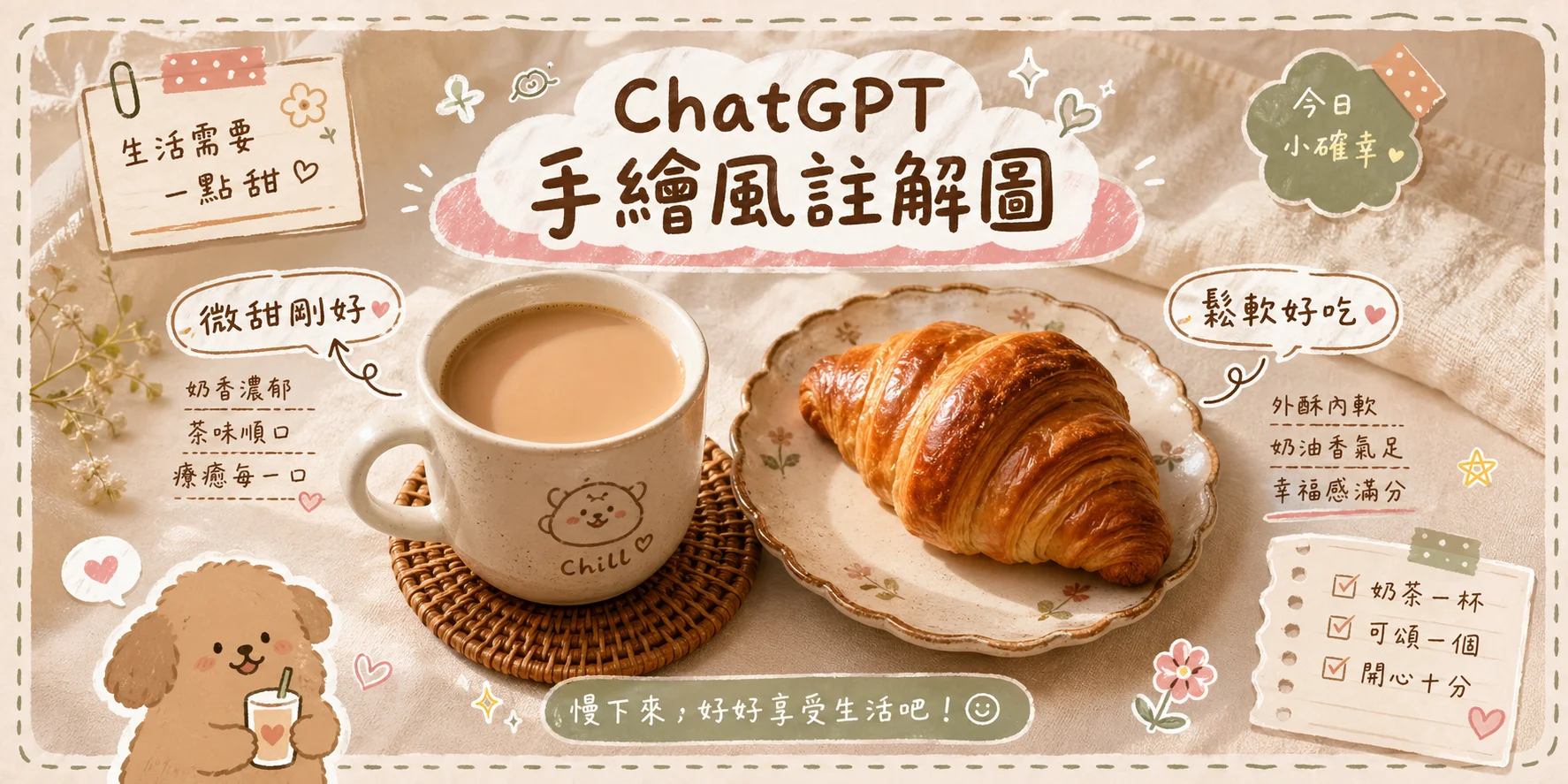 ChatGPT 手繪風註解圖 日系手帳風格範例