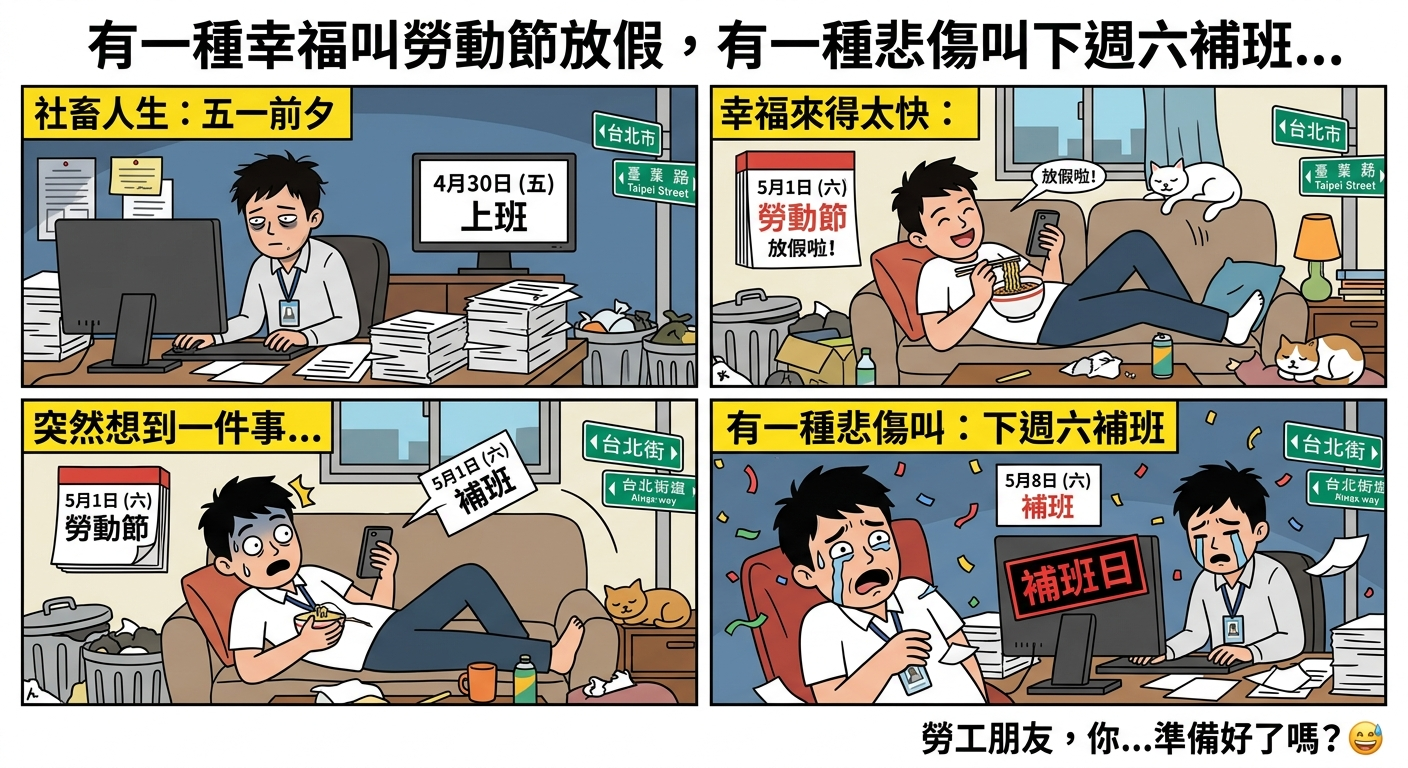 勞動節快樂圖片 趣味梗圖風 職場幽默