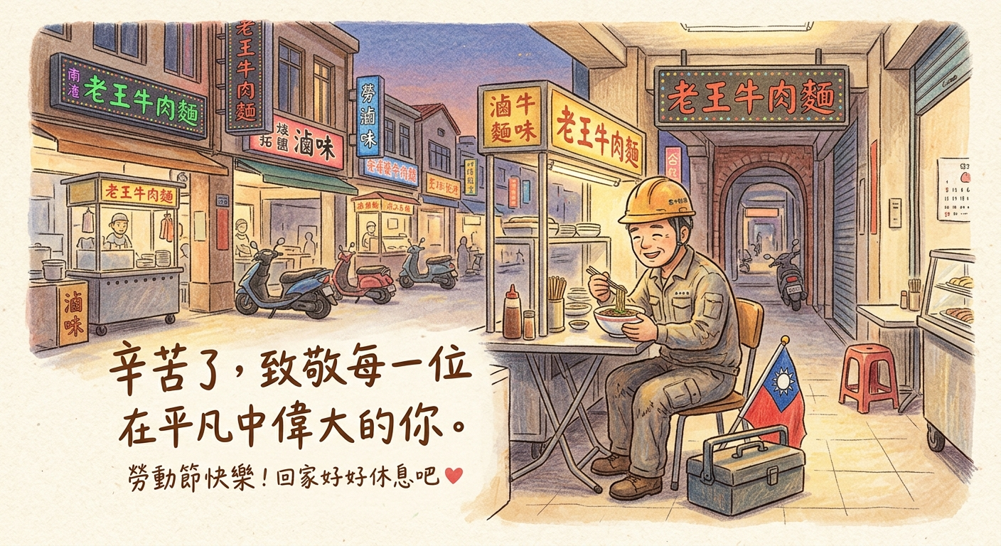 勞動節快樂圖片 溫馨手寫風 粉色花朵