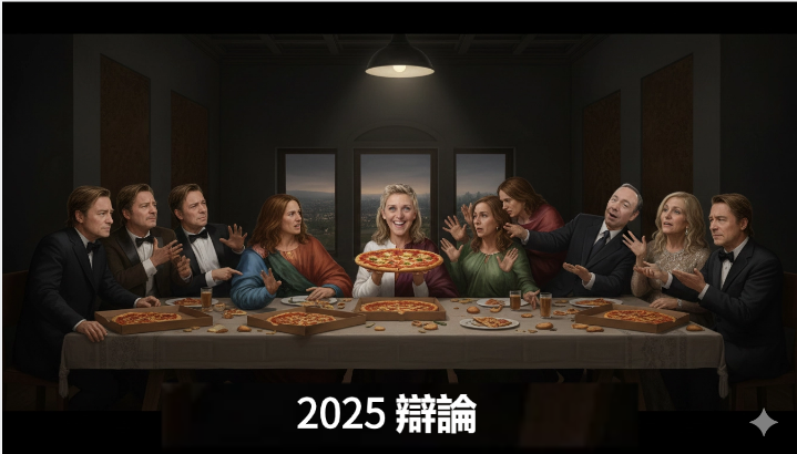 Group Chaos Last Supper parody made with Nano Banana Pro