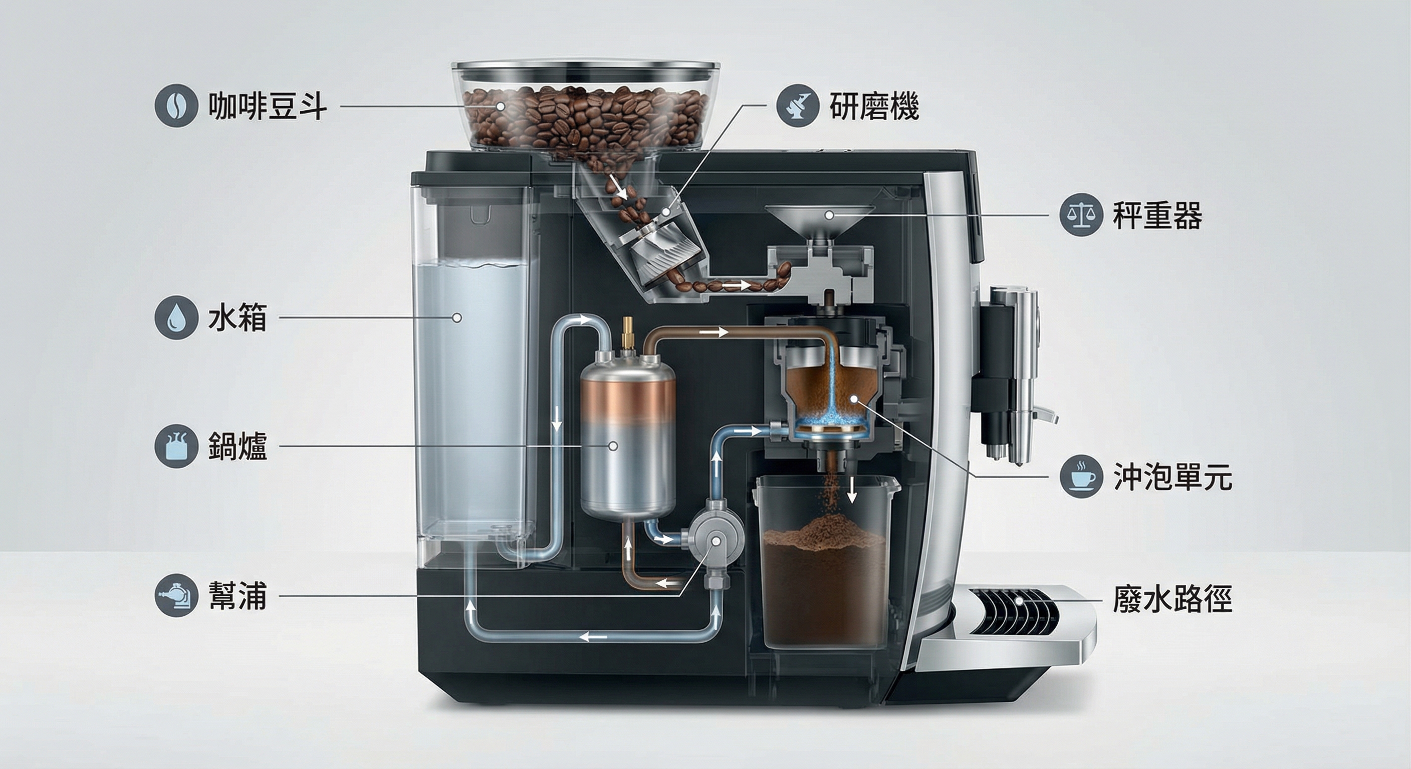 automatic coffee machine flow