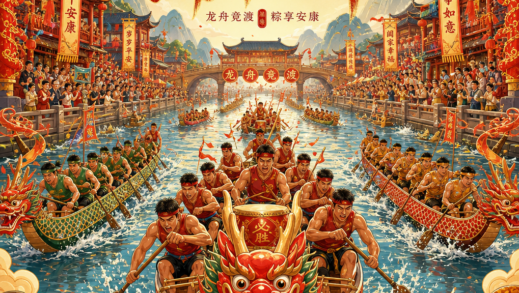端午節可愛圖片 划龍舟活動主視覺
