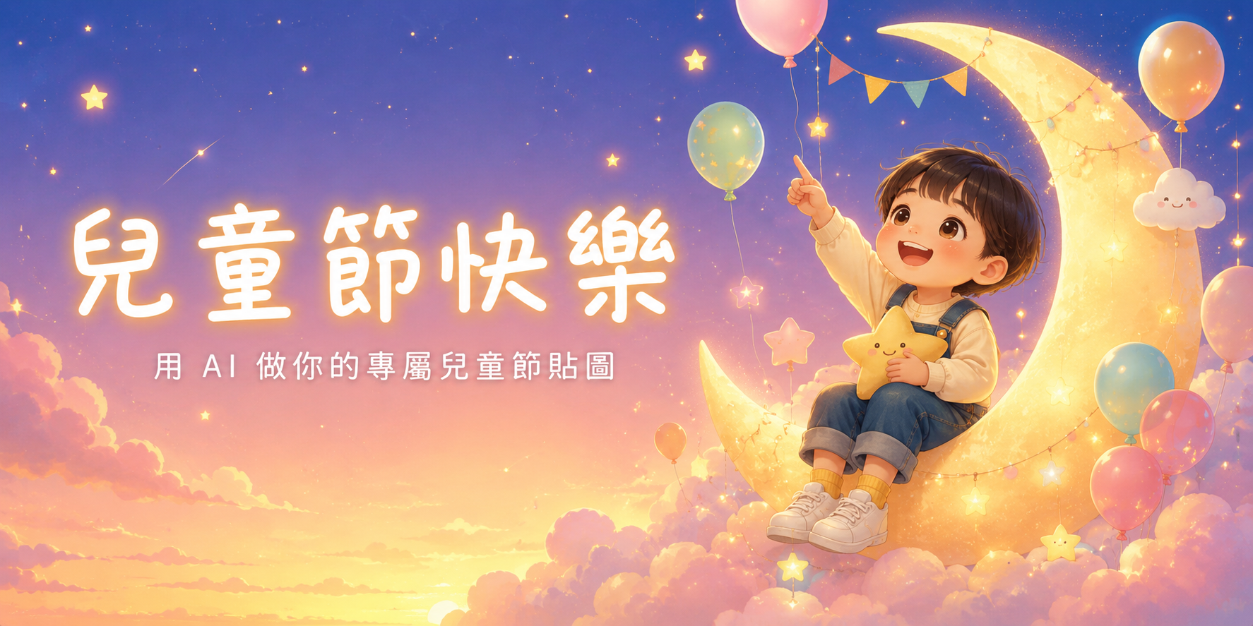 2026兒童節快樂貼圖 AI生成示例