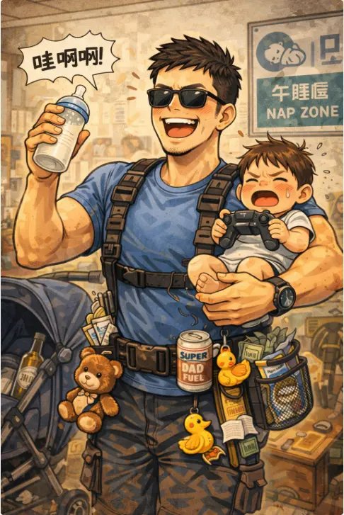 全職奶爸上班族卡通形象－ChatGPT生成職業漫畫形象
