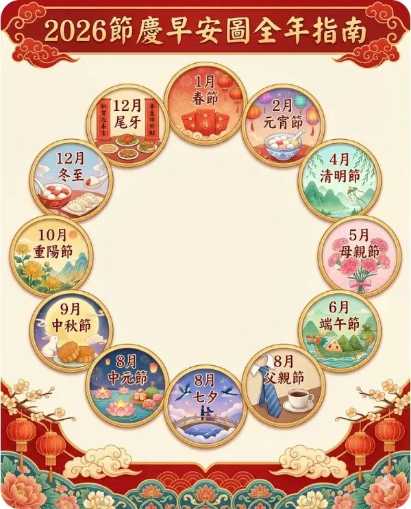 節慶專屬早安長輩圖 春節中秋重陽祝福