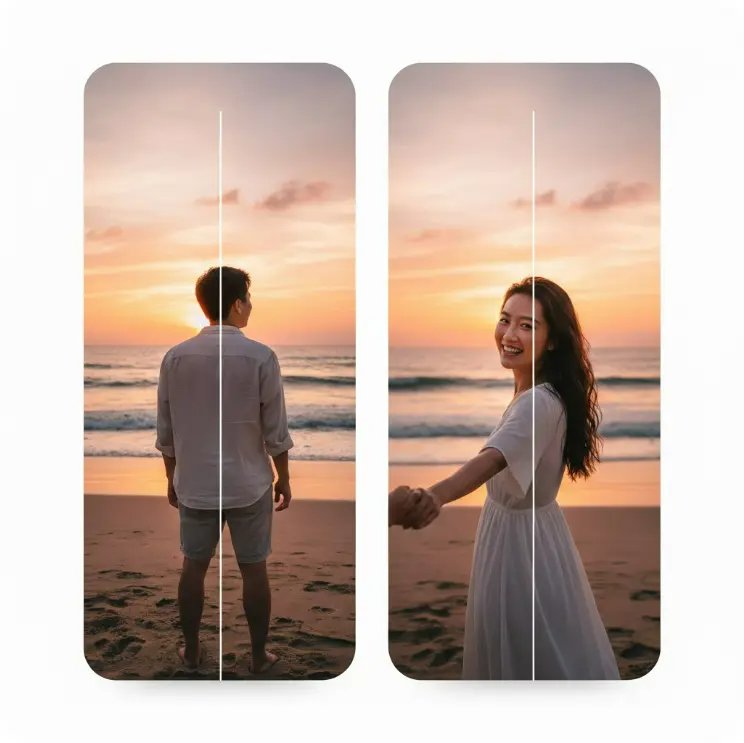 情侶主畫面桌布 乾淨卡通風格 手機桌布